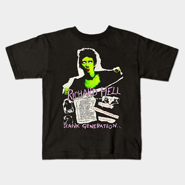 Richard Hell --- Blank Generation Kids T-Shirt by darklordpug